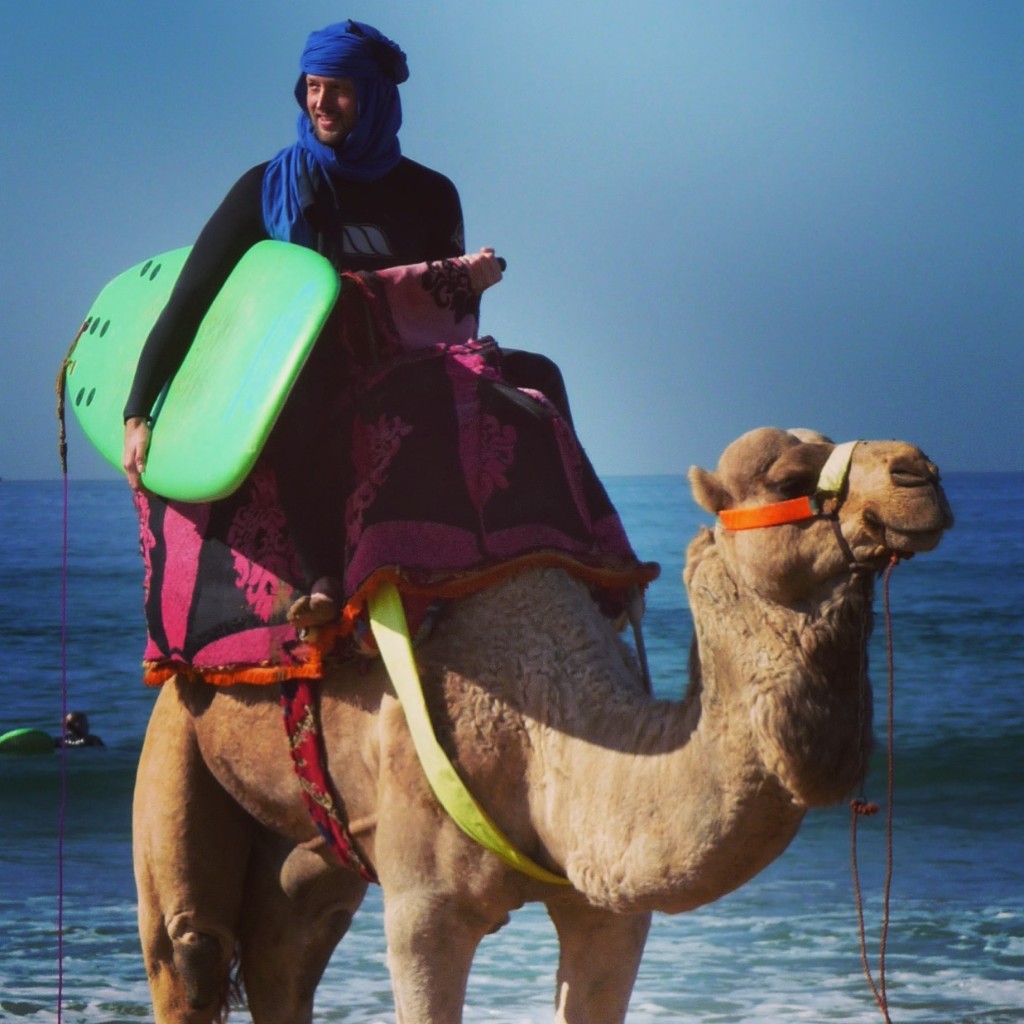 Fabian Dittrich - on a camel, with a bodyboard, on the Atlantic coast of Morocco